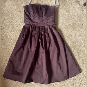 David’s Bridal strapless brown dress